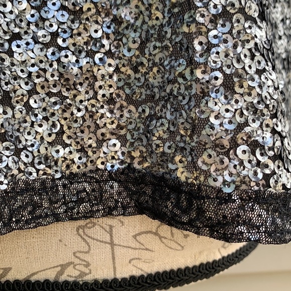 FREE PEOPLE Gray Sequined Short Sleeve Top - Picture 4 of 12